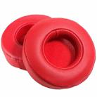 2pcs For Beats Pro Headphones Sheepskin Earmuffs Sponge Earpads(Red) - 1