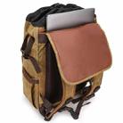 Large Capacity SLR Digital Camera Bag Laptop Backpack Canvas Storage Bag(Khaki) - 3