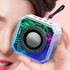 Transparent Mecha Small Steel Cannon Bluetooth Speaker Subwoofer With RGB Light(White) - 1