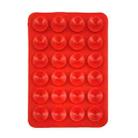 Mobile Phone Silicone 24 Square Shaped Suction Cup Mobile Phone Back Stickers(Red) - 1