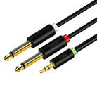 JINGHUA 3.5mm To Dual 6.5mm Audio Cable 1 In 2 Dual Channel Mixer Amplifier Audio Cable, Length: 0.5m - 1