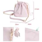 Leather Large-capacity Drawstring Pocket Portable Waterproof Camera Bag(Pink) - 3