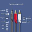 JINGHUA 3.5mm To 2RCA Audio Cable Game Console Outdoor Audio Connection Cable, Size: 15m(Grey) - 6