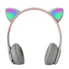 P47M LED Light-emitting Cat Ears Gaming Bluetooth Wireless Headset(Light Grey) - 1