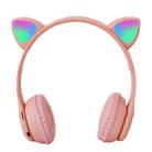 P47M LED Light-emitting Cat Ears Gaming Bluetooth Wireless Headset(Pink) - 1