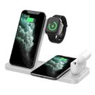4-in-1 Foldable Desktop Mobile Phone Watch Earphones Wireless Charger(White) - 1