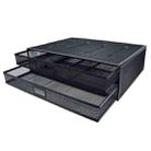 Computer Cooling Height Increase Stand Drawer Type Double Iron Desktop Storage Shelf(Black) - 1