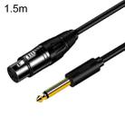 JINGHUA 6.5 Male To Female XLR Audio Cable 6.35 Three Core Balanced Microphone Mixer, Size: 1.5m(Black) - 1