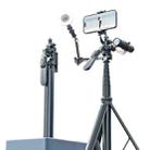 2m Metal Tripod Selfie Stick With 4 Expansion Interfaces for Phone Camera(Black) - 1