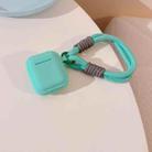 For AirPods Pro Dopamine Contrast Color Silicone Earphone Cover With Hand Strap(Green) - 1