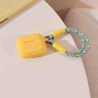 For AirPodS Pro 2 Dopamine Contrast Color Silicone Earphone Cover With Hand Strap(Yellow) - 1