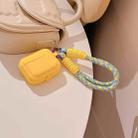 For AirPods 3 Dopamine Contrast Color Silicone Earphone Cover With Hand Strap(Yellow) - 5