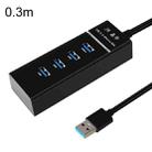 JINGHUA N606A USB3.0 Splitter One To Four Computer HUB Docking Station Connector, Size: 0.3m(Black) - 1