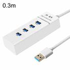 JINGHUA N606A USB3.0 Splitter One To Four Computer HUB Docking Station Connector, Size: 0.3m(White) - 1