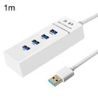 JINGHUA N606A USB3.0 Splitter One To Four Computer HUB Docking Station Connector, Size: 1m(White) - 1