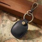 For AirTag Locator Leather Case Access Card with Keychain(Black) - 1