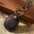 For AirTag Locator Leather Case Access Card with Keychain(Brown) - 1