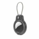 For AirTag Tracker Protective Cover With Metal Lanyard and Lock Three-proof Case(Transparent Black) - 1