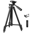 Portable Aluminum DSLR Camera Live Tripod Photography Retractable Landing Bracket, Specification: 130cm Tripod+Clip+Bag - 1