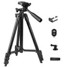 Portable Aluminum DSLR Camera Live Tripod Photography Retractable Landing Bracket, Specification: 130cm Tripod+Clip+Bag+Controller+Adaptor - 1