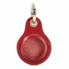 For Airtag CONTACTS FAMILY CF1139 First-layer Cowhide Tracker Protective Case Pet Locator Leather Case(Red) - 1