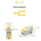 5pcs D1-2 Push Type Mini Wire Connection Splitter Quick Connect Terminal Block(Yellow) - 2