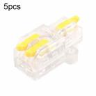 5pcs D1-2T Push Type Mini Wire Connection Splitter Quick Connect Terminal Block(Yellow) - 1