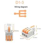 5pcs D1-3 Push Type Mini Wire Connection Splitter Quick Connect Terminal Block(Orange) - 2