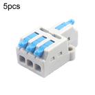 5pcs D1-3 Push Type Mini Wire Connection Splitter Quick Connect Terminal Block(Blue) - 1