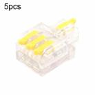 5pcs D1-3T Push Type Mini Wire Connection Splitter Quick Connect Terminal Block(Yellow) - 1