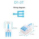 5pcs D1-3T Push Type Mini Wire Connection Splitter Quick Connect Terminal Block(Blue) - 2