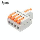 5pcs D1-4 Push Type Mini Wire Connection Splitter Quick Connect Terminal Block(Orange) - 1