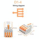 5pcs D1-4 Push Type Mini Wire Connection Splitter Quick Connect Terminal Block(Orange) - 2