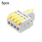 5pcs D1-4 Push Type Mini Wire Connection Splitter Quick Connect Terminal Block(Yellow) - 1