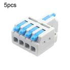 5pcs D1-4 Push Type Mini Wire Connection Splitter Quick Connect Terminal Block(Blue) - 1