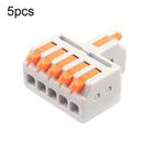 5pcs D1-5 Push Type Mini Wire Connection Splitter Quick Connect Terminal Block(Orange) - 1