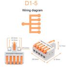 5pcs D1-5 Push Type Mini Wire Connection Splitter Quick Connect Terminal Block(Orange) - 2