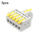 5pcs D1-5 Push Type Mini Wire Connection Splitter Quick Connect Terminal Block(Yellow) - 1