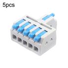 5pcs D1-5 Push Type Mini Wire Connection Splitter Quick Connect Terminal Block(Blue) - 1