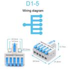 5pcs D1-5 Push Type Mini Wire Connection Splitter Quick Connect Terminal Block(Blue) - 2