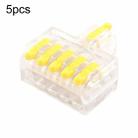 5pcs D1-5T Push Type Mini Wire Connection Splitter Quick Connect Terminal Block(Yellow) - 1