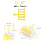 5pcs D1-5T Push Type Mini Wire Connection Splitter Quick Connect Terminal Block(Yellow) - 2