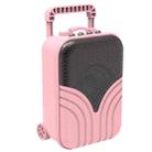 X1 Mini Trolley Case Bluetooth Speaker Retro Card Radio Portable Audio, Color: Pink - 1