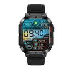 K57 Pro 1.96 Inch Bluetooth Call Music Weather Display Waterproof Smart Watch, Color: Black Leather - 1