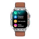 K57 Pro 1.96 Inch Bluetooth Call Music Weather Display Waterproof Smart Watch, Color: Silver Leather - 1