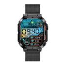 K57 Pro 1.96 Inch Bluetooth Call Music Weather Display Waterproof Smart Watch, Color: Black Steel - 1