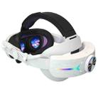 For Meta Quest 3 USB Rechargeable RGB Lighting Effect Adjustable Foldable Headset(White) - 1