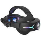 For Meta Quest 3 USB Rechargeable RGB Lighting Effect Adjustable Foldable Headset(Black) - 1