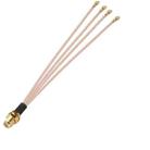 1 In 4 IPX To SMAK RG178 Pigtail WIFI Antenna Extension Cable Jumper(15cm) - 1