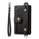 Adhesive Phone Card Holder Wallet with Wrist Strap(Black) - 1